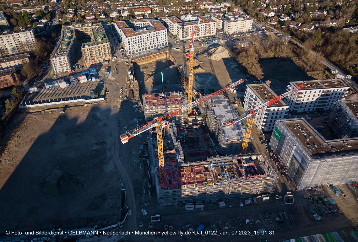 07.01.2023 - Baustelle zum Alexisquartier und Pandion Verde in Neuperlach